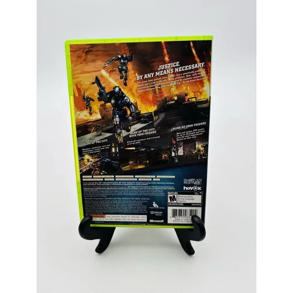 XBOX 360 Game Crackdown 2 CIB Complete In Box Tested Authentic Works VG